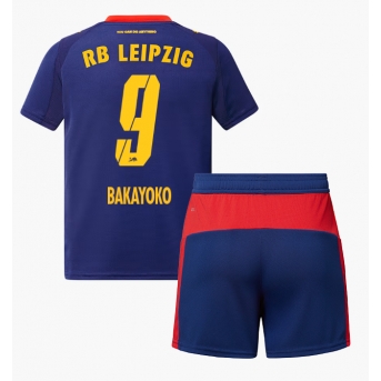Billige Fotballdrakt RB Leipzig Johan Bakayoko #9 Replika Bortedraktsett Barn 2025-26 Kortermet (med bukser)